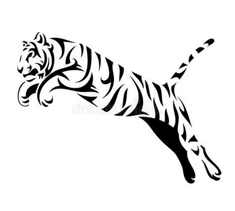El tigre tribal salta ilustración del vector Ilustración de tribal