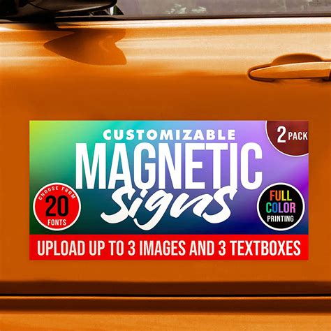 2 Pack12x24 Custom Magnet Signs In Full Color For