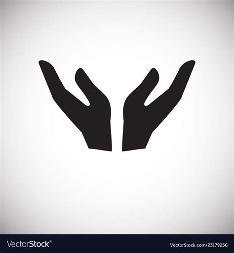 Two Hands Gesture Icon On White Background Vector Image
