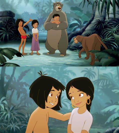 i always loved this where mowgli introduces shanti to bagheera jungle book disney jungle