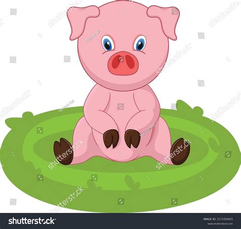 Cute Baby Pig Cartoon Vector Art Stock Vector Royalty Free 2171426925