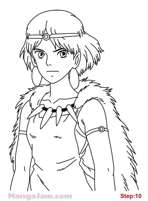 How To Draw Princess Mononoke From Studio Ghibli