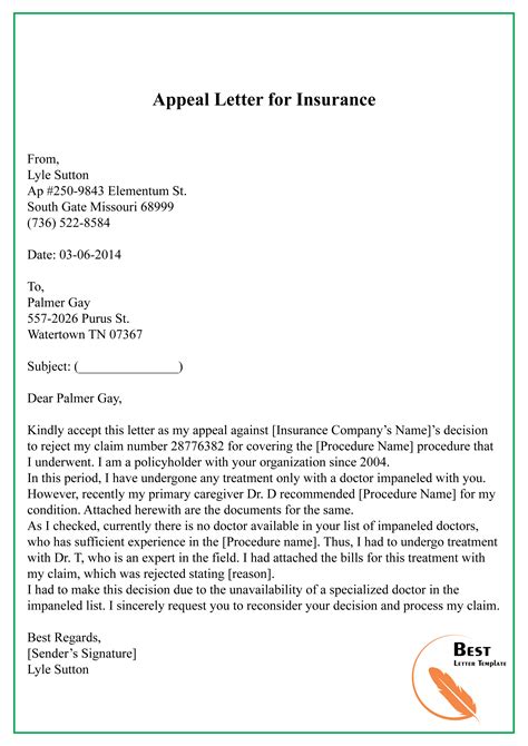 Sample Letter Of Appeal For Reconsideration Insurance Claims Color