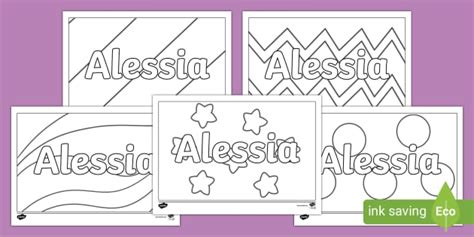 Free Alessia Name Simple Colouring Activity Twinkl