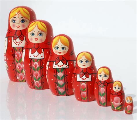 Red Matryoshka Doll On Matryoshkabiz