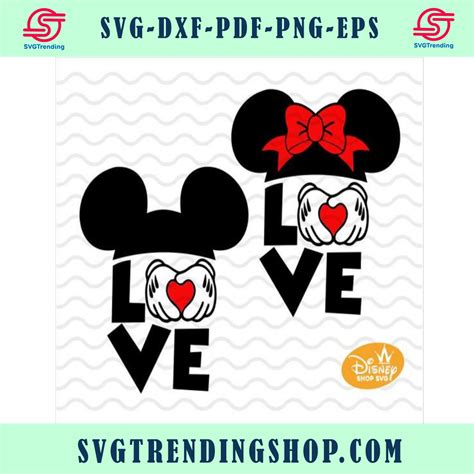 Love Svg Love Mickey Svg Disney Svg And Png Instant Download For Cricut And Silhouette Disney