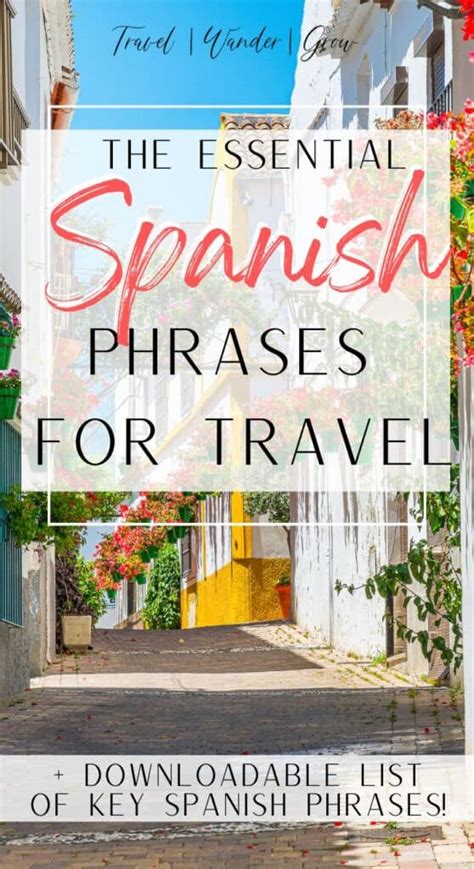 The Essential Spanish Phrases For Travel Pdf Travelwandergrow