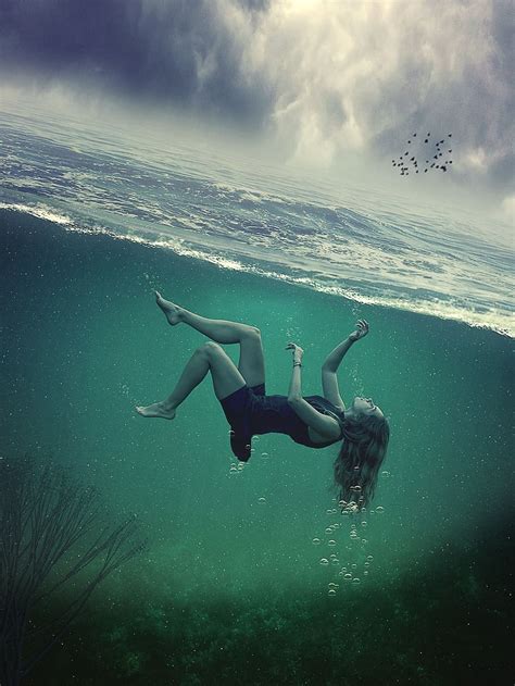 Manipulation Under Water Woman Ocean Sky Sea Water Underwater