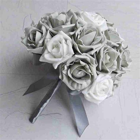 Silver Artificial Flower Collection Artificial Wedding Flowers