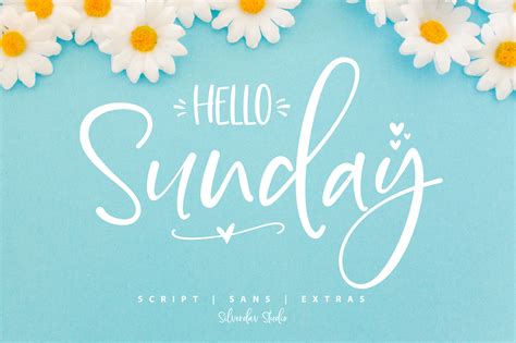 Hello Sunday Font Duo & Extras - Crella