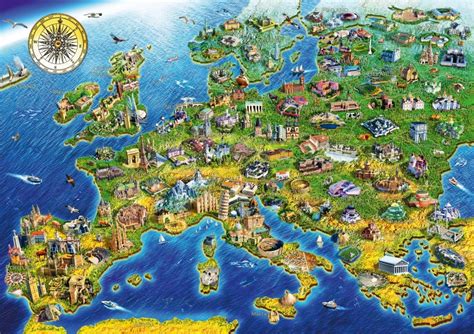 Puzzle Europäische Sehenswürdigkeiten 1 000 Teile Puzzle Mania de