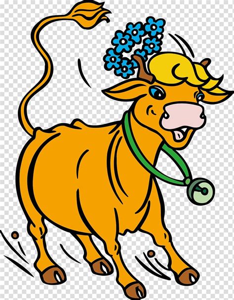 Cartoon Cattle Chinese Zodiac Cow Transparent Background Png Clipart