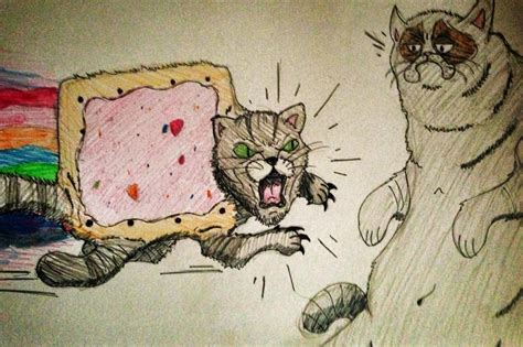 Nyan Cat Vs Grumpy Cat By Lou Ten Thousand On Deviantart