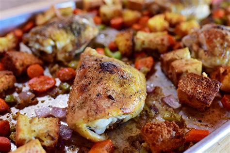 Next, arrange the fried chicken in a single layer and cook it for about four minutes, flipping it. Chicken & Dressing Sheet Pan Supper | Recipe (With images ...