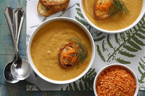 Creamy Red Lentil And Roasted Carrot Soup