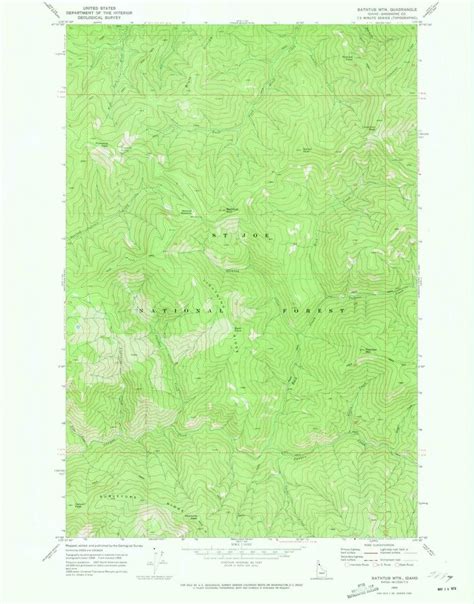 1969 Bathtub Mtn Id Idaho Usgs Topographic Map Topographic Map
