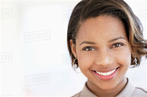Smiling Black Woman Stock Photo Dissolve