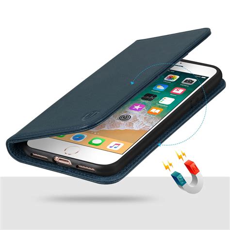 Shieldon Iphone 8 Wallet Genuine Leather Case Magnet Closure