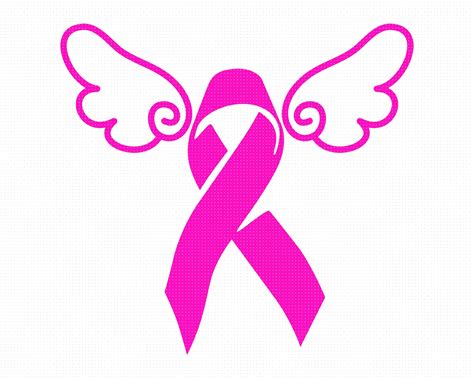 Awareness Ribbons Svg Ribbon With Cute Wings Clipart Cancer Etsy