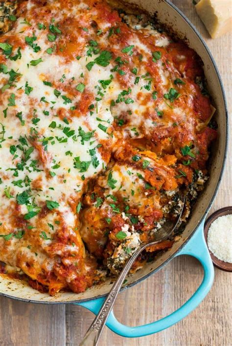 Skillet Lasagna With Italian Sausage Butternut Squash And Spinach