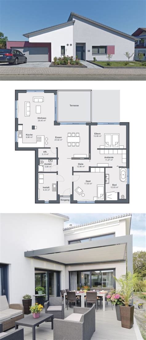 162 m² wohnfläche bieten platz für die ganze familie. Bungalowhaus mit Garage & Schrägdach versetzt - eins ...