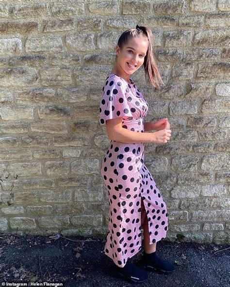 Helen Flanagan Highlights Her Svelte Physique In A Pink Spotted Maxi