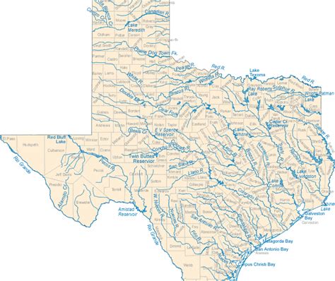 Physical Map Of Texas Rivers Draw A Topographic Map