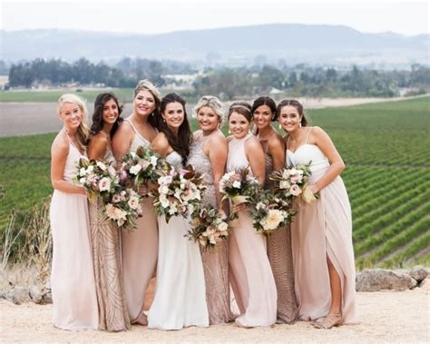 These are the types of beautiful designs that give you the special taylor swift look that you may be looking for when you stand beside your best friend on her wedding day as. Champagne and Burgundy Wine Country Wedding Bridesmaids ...