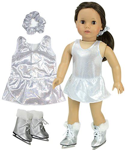 18 Inch Doll Clothes Pink Ice Skating Outfit 3 Piece Set Fits 18 Inch