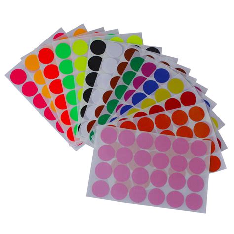 Royal Green Round Stickers 1 Inch In 15 Colored Sticker Dots 25mm