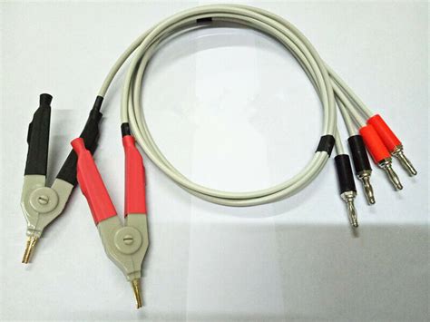 New Test Clip Lead Kelvin Clip For Lcr Meter W 4 Banana Plug