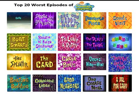 My Top 20 Worst Spongebob Episodes By Redstonecandy On