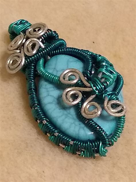 Wire Wrap Weave Using Two Different Colored Wires Recycled Glass Wire