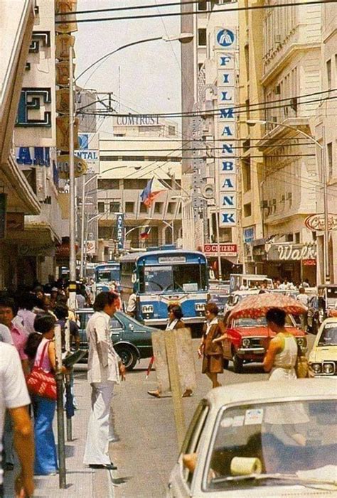 A Busy Escolta Street Manila Circa 1970 S Philippines