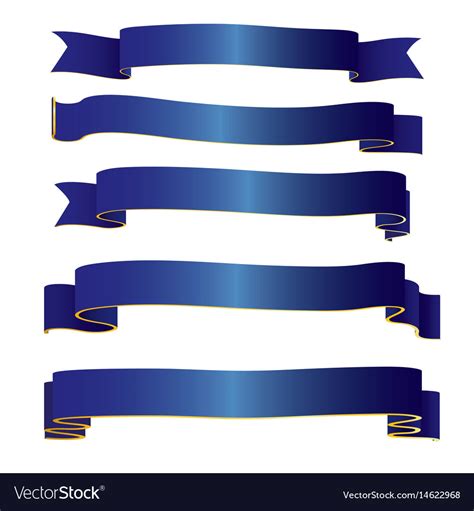 Blue Ribbons Collection Royalty Free Vector Image