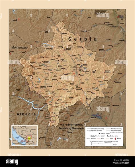 Map Of Kosovo Circa 1999 Stock Photo Alamy