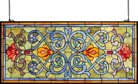 Yogoart Extra Large Tiffany Style Stained Glass Window Panels 40 Inch Horizontal