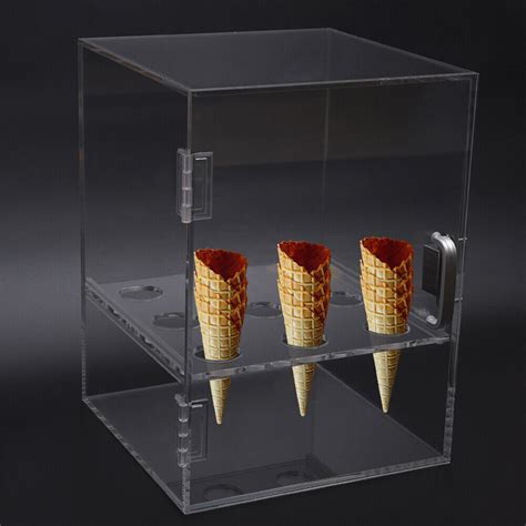 Holes Acrylic Ice Cream Cone Holder Ice Cream Cone Display Cabinet Cupboard EBay