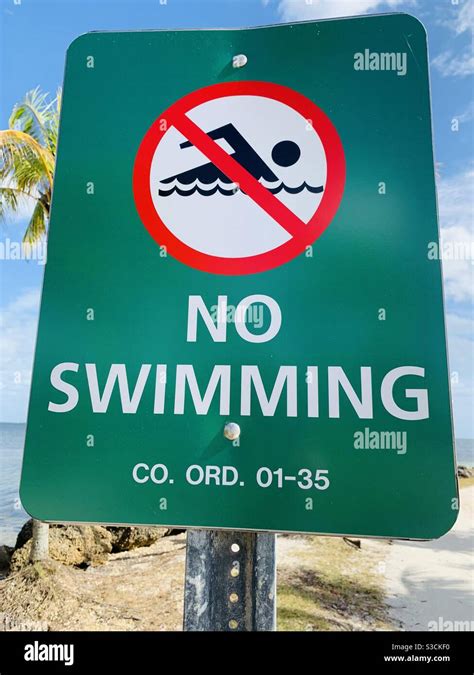 No Swimming Sign Stock Photo Alamy