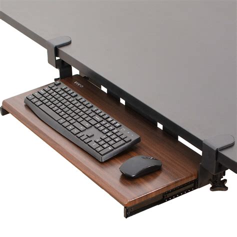 Vivo Clamp On Computer Keyboard And Mouse Under Desk Mount Slider Tray