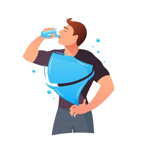 Man Is Drinking Water Water Illustration Cartoon Drawings Water Drawing