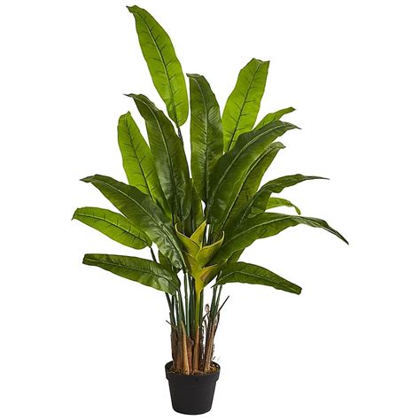 Nearly Natural 45 Artificial Travelers Palm Tree In Black Planter