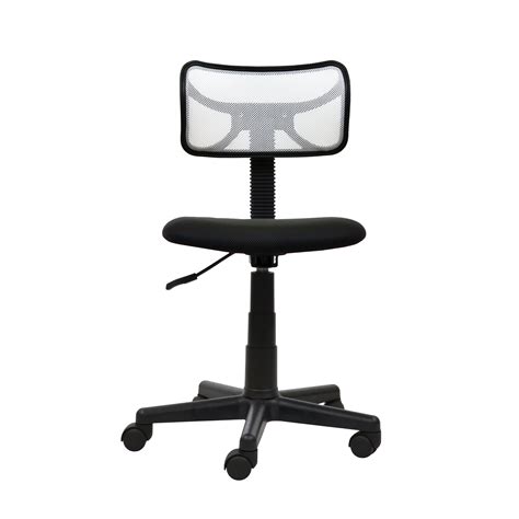 Techni Mobili Swivel Adjustable Height Mesh Task Office Chair White