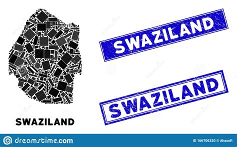 Enlarge the map of swaziland. Mosaik-Swasiland-Karte Und Notwinkelmarken Vektor ...