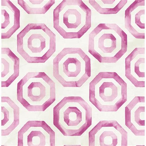 Seabrook Designs Faravel Ivory And Orchid Geo Paper Strippable Roll