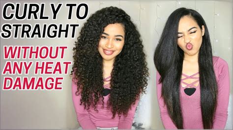 Straight hair emerges from a round follicle, while oval and twisted oval follicles create wavy and curly hair. How I Straighten my Curly Hair without Heat Damage - Curly ...