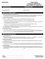 Simple Ira Salary Reduction Agreement Form Pictures