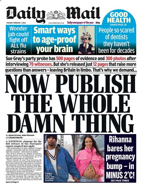 Front Pages 1st Of February 2022 Tomorrows Papers Today