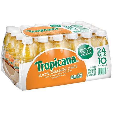 Tropicana 100 Orange Juice From Concentrate 10fl Oz Bottles 24 Pack