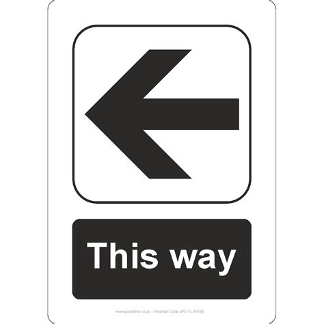 This Way Left Arrow Sign Jps Online